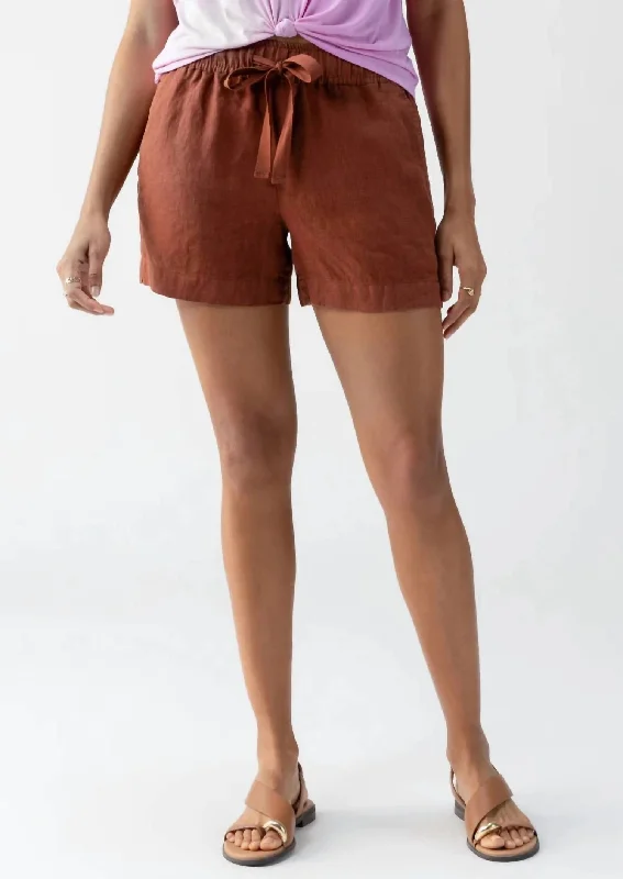 Bermuda Women Shorts for a Classic and Sophisticated LookAlways Linen Shorts In Rich Clay Bermuda Women Shorts for a Classic and Sophisticated LookAlways Linen Shorts In Rich Clay