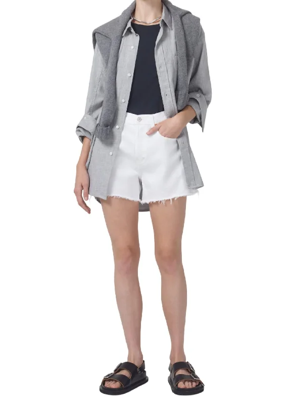 Plus Size Women Shorts with a Comfortable and Stylish FitAnnabelle Long Short In Gloss White Plus Size Women Shorts with a Comfortable and Stylish FitAnnabelle Long Short In Gloss White