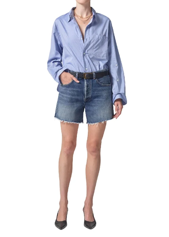 Twill Women Shorts with a Smooth Texture and DurabilityAnnabelle Long Short In Yves Twill Women Shorts with a Smooth Texture and DurabilityAnnabelle Long Short In Yves
