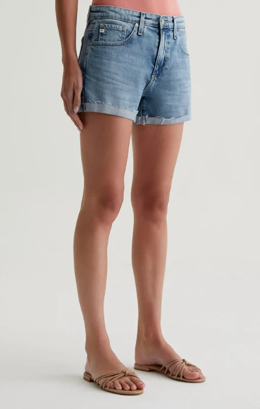 Elastic Waist Women Shorts for Easy Wear and ComfortBecke Short In Light Wash