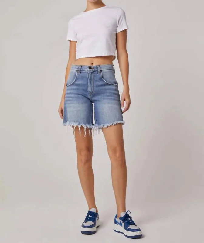 Tie - Waist Women Shorts for a Customizable FitClaude Deep Scoop Short In Medium Doyers Wash Tie - Waist Women Shorts for a Customizable FitClaude Deep Scoop Short In Medium Doyers Wash