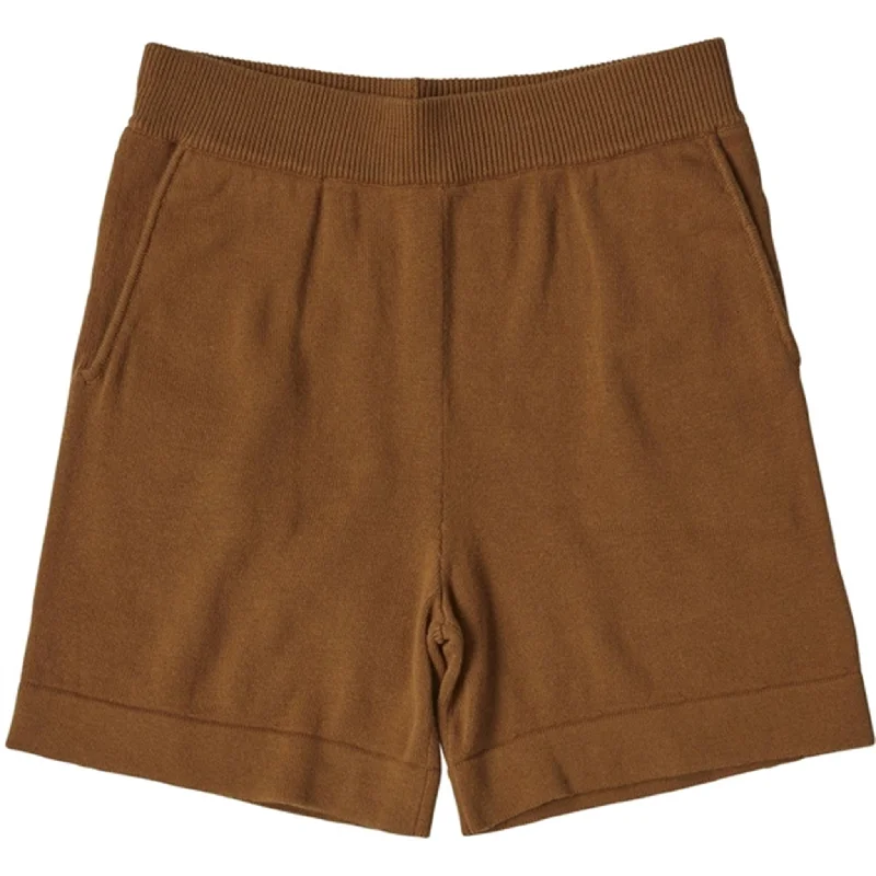 Cuffed Women Shorts for a Laid - Back and Trendy LookFUB Rust Shorts