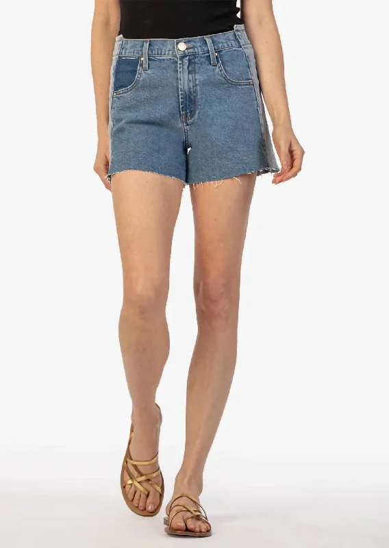 Solid Color Women Shorts in Bright Hues for a Bold StatementJane High Rise Denim Short In Implemented Wash Solid Color Women Shorts in Bright Hues for a Bold StatementJane High Rise Denim Short In Implemented Wash
