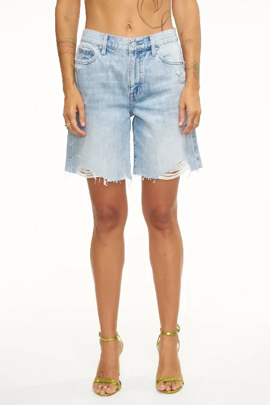 Belted Women Shorts to Enhance the WaistlineKelly 90S Skater Short In Rotunda Distressed