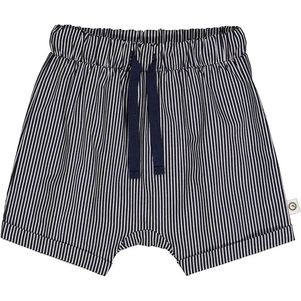 Embroidered Women Shorts with Intricate DesignsMüsli Balsam Cream/Night Blue Poplin Stripe Shorts