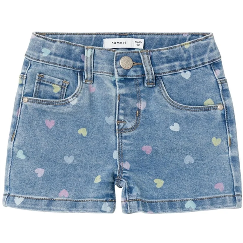 Elastic Waist Women Shorts for Easy Wear and ComfortName it Medium Blue Denim Hearts Salli Slim Denim Shorts Noos Elastic Waist Women Shorts for Easy Wear and ComfortName it Medium Blue Denim Hearts Salli Slim Denim Shorts Noos