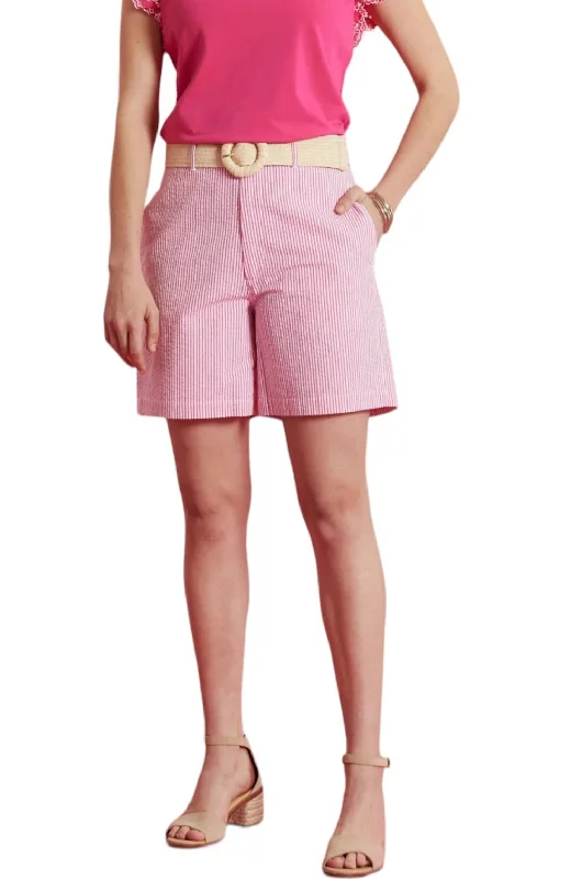 Belted Women Shorts to Enhance the WaistlineSeersucker Shorts In Cabaret