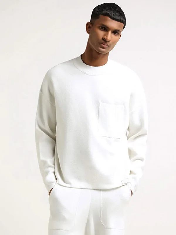 Plus Size Women Shorts with a Comfortable and Stylish FitStudiofit White Relaxed Fit Sweater Plus Size Women Shorts with a Comfortable and Stylish FitStudiofit White Relaxed Fit Sweater