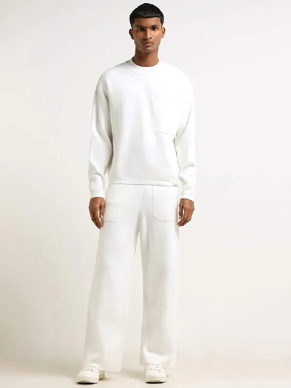 Belted Women Shorts to Enhance the WaistlineStudiofit White Relaxed Fit Track Pants Belted Women Shorts to Enhance the WaistlineStudiofit White Relaxed Fit Track Pants