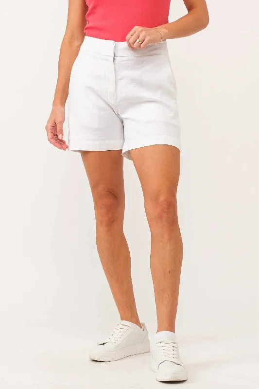 Jeanette Women Shorts with a Soft and Comfortable FeelTonya Super High Rise Short In White Jeanette Women Shorts with a Soft and Comfortable FeelTonya Super High Rise Short In White