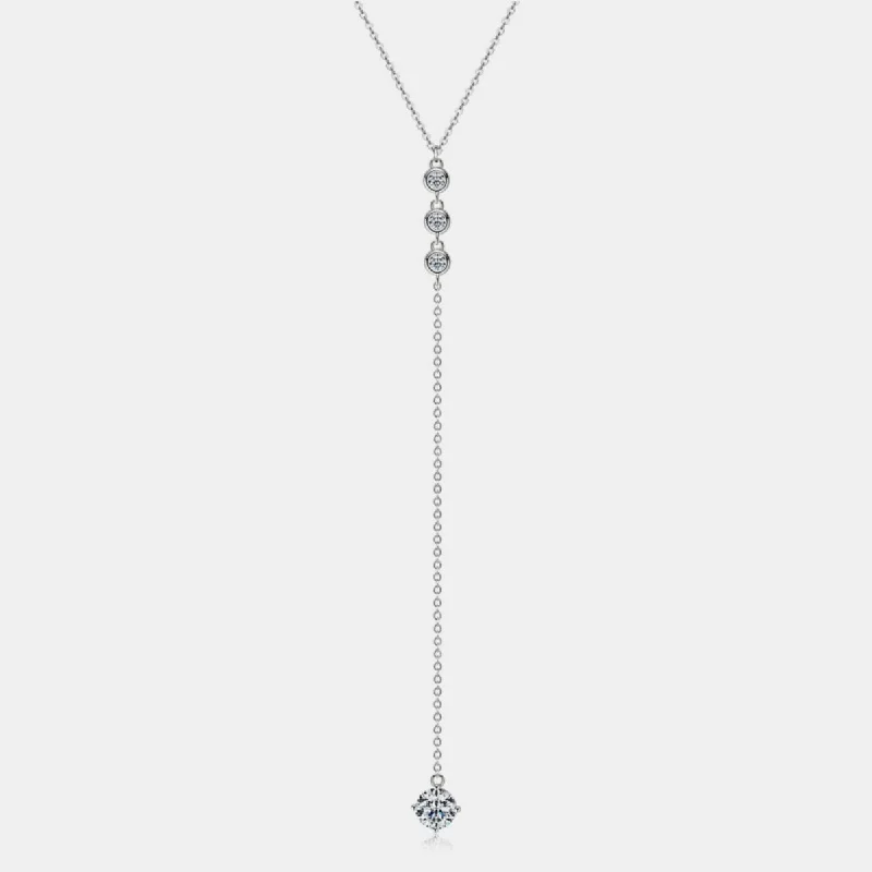 1.3 Carat Moissanite 925 Sterling Silver Drop Necklace