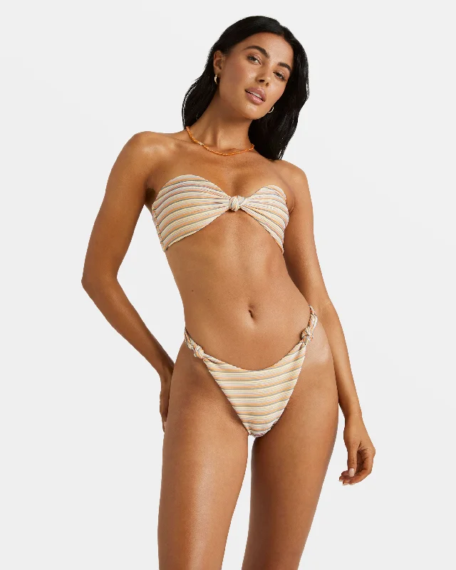 Ripple And Twist Bandeau Bikini Top - Sunrise