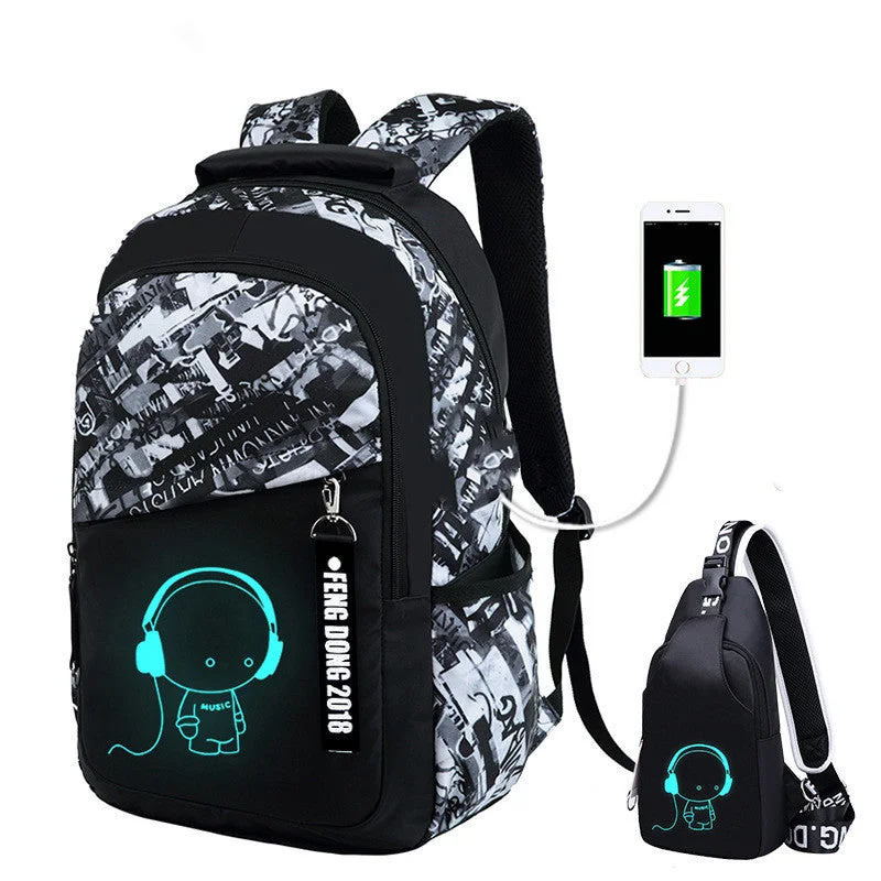 Black And White With Chest Bag